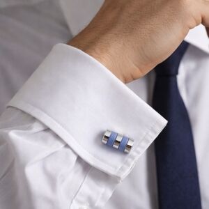 Broletto Silver Stainless Steel Blue Opalescent Cufflinks NWT Nordstrom